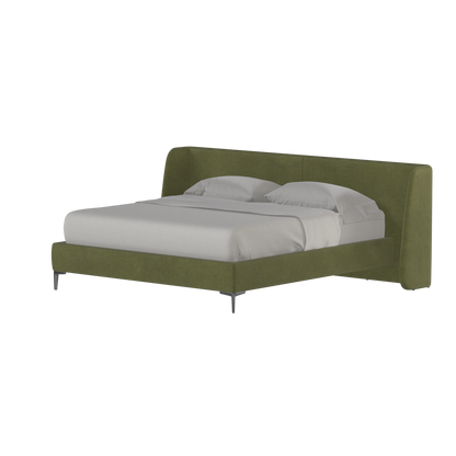 Abbey Upholstered Bed with Structured Headboard and Refined Lines