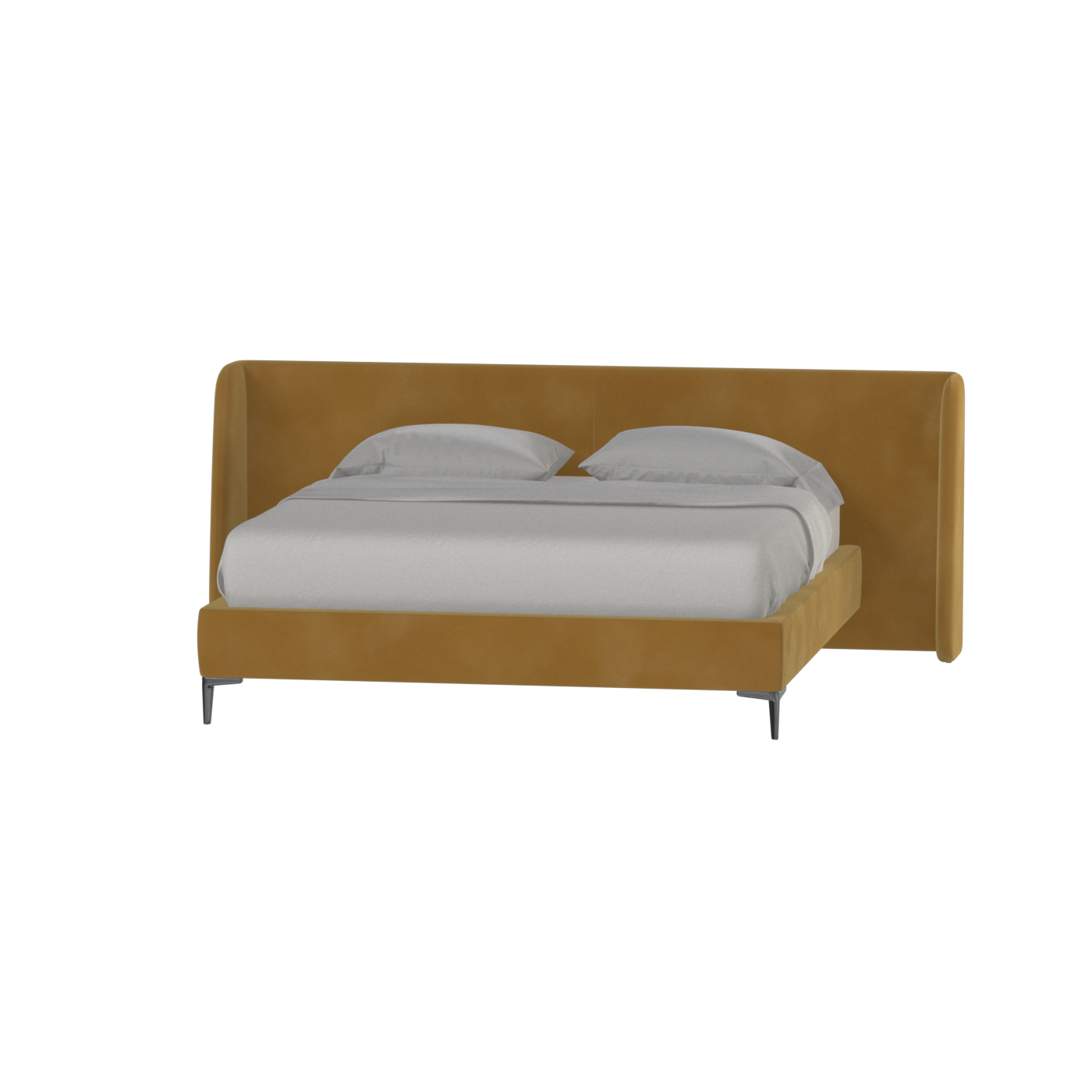 Abbey Upholstered Bed with Structured Headboard and Refined Lines