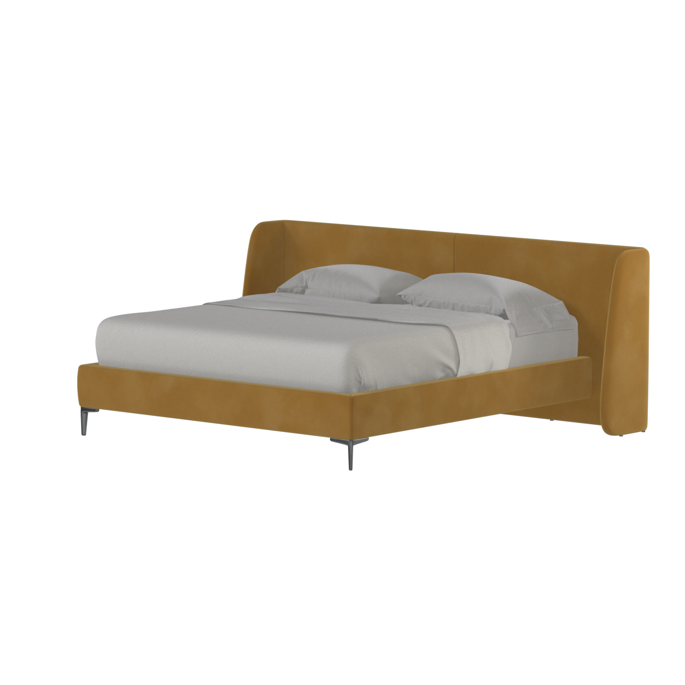 Abbey Upholstered Bed with Structured Headboard and Refined Lines
