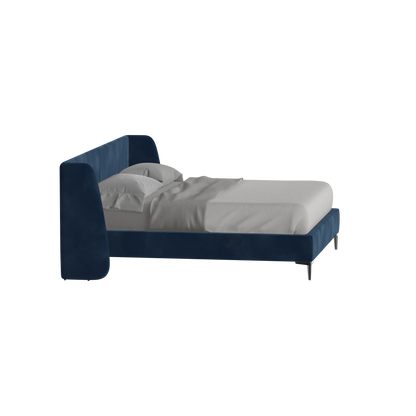Abbey Upholstered Bed with Structured Headboard and Refined Lines