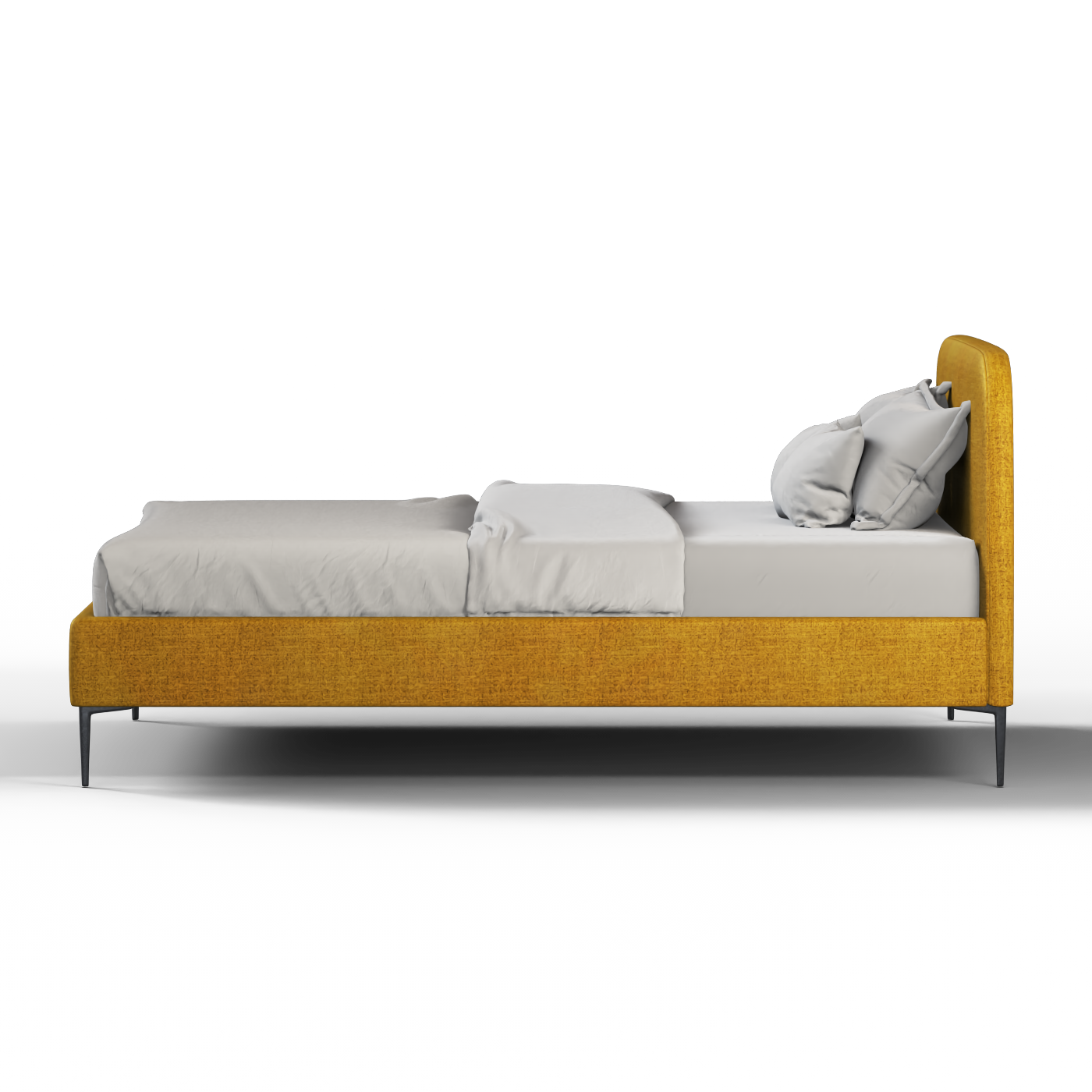 Anna Upholstered Bed with Vertical Headboard Detailing