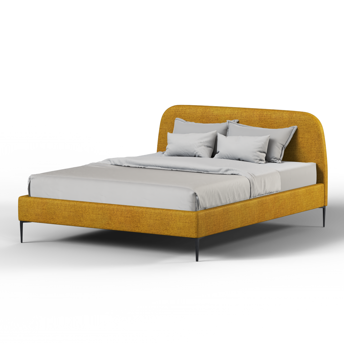 Anna Upholstered Bed with Vertical Headboard Detailing