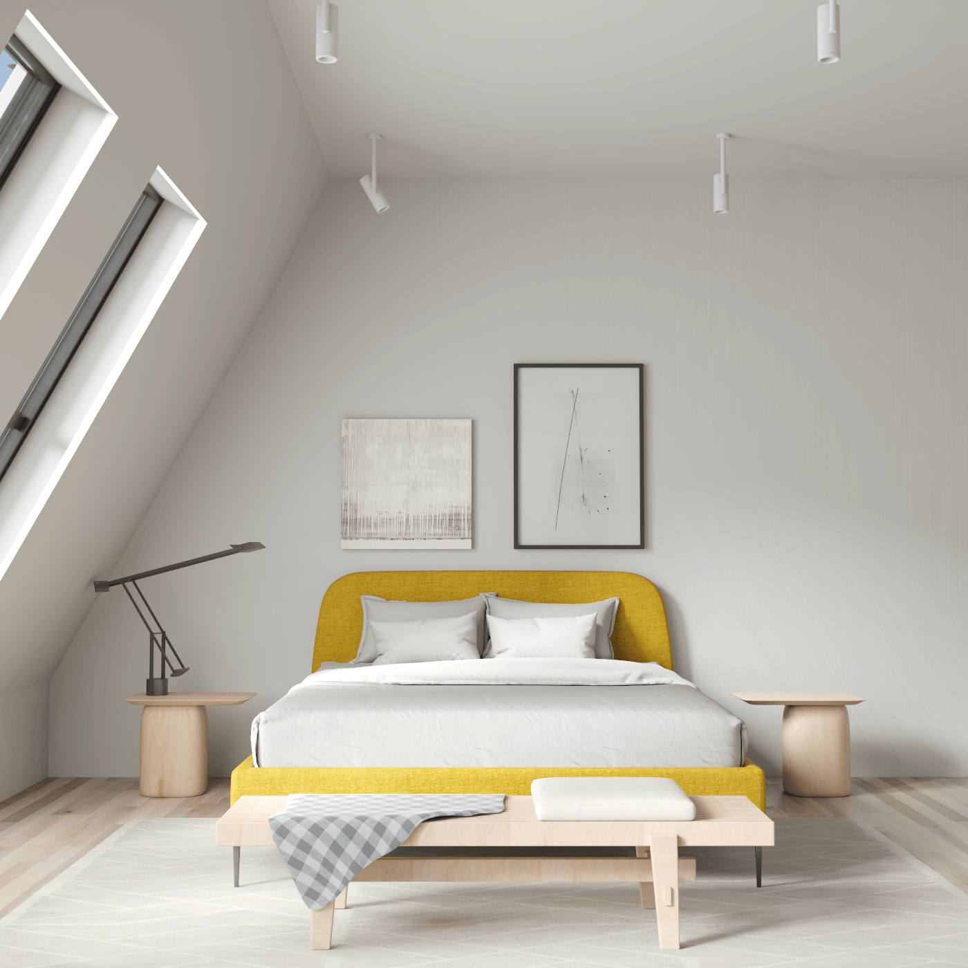 Anna Upholstered Bed with Vertical Headboard Detailing