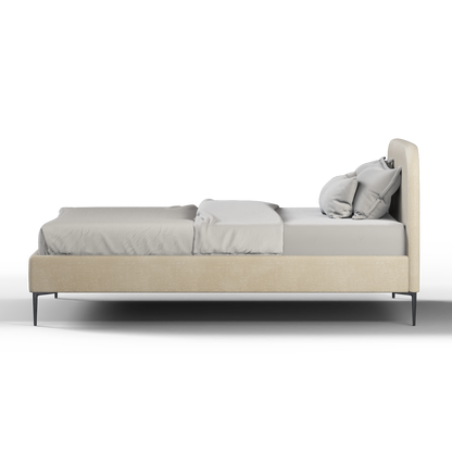 Anna Upholstered Bed with Vertical Headboard Detailing