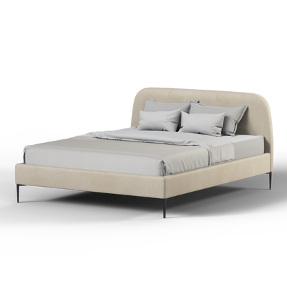 Anna Upholstered Bed with Vertical Headboard Detailing