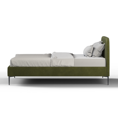 Anna Upholstered Bed with Vertical Headboard Detailing