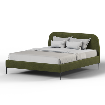 Anna Upholstered Bed with Vertical Headboard Detailing