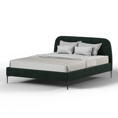 Anna Upholstered Bed with Vertical Headboard Detailing
