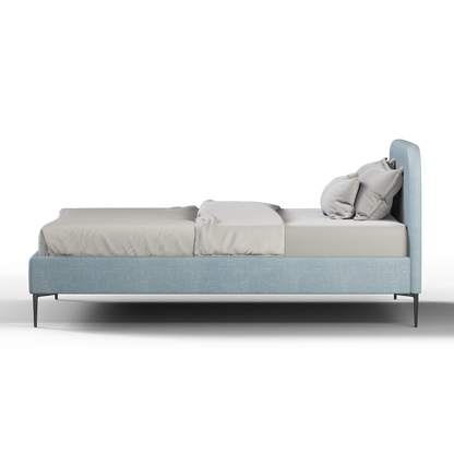 Anna Upholstered Bed with Vertical Headboard Detailing