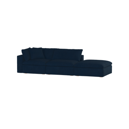 Canapé d'angle modulable Ari avec pouf - Large choix de tissus