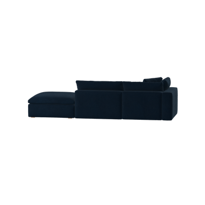 Canapé d'angle modulable Ari avec pouf - Large choix de tissus