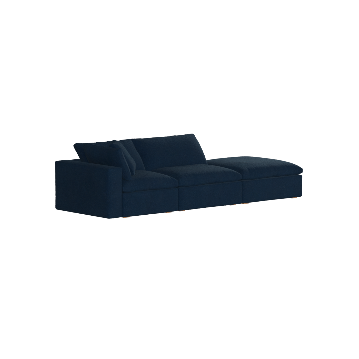 Canapé d'angle modulable Ari avec pouf - Large choix de tissus