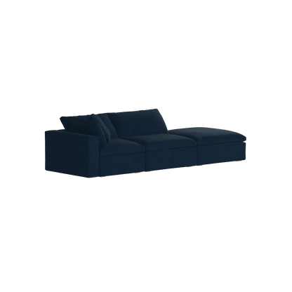 Canapé d'angle modulable Ari avec pouf - Large choix de tissus