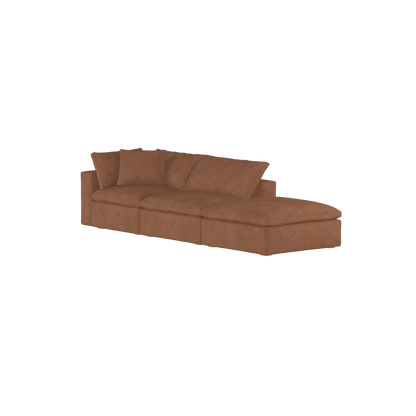 Canapé d'angle modulable Ari avec pouf - Large choix de tissus