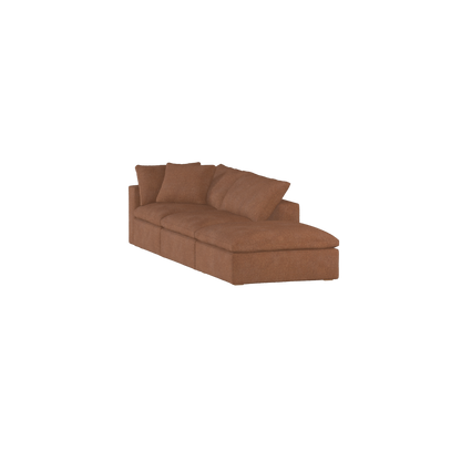 Canapé d'angle modulable Ari avec pouf - Large choix de tissus