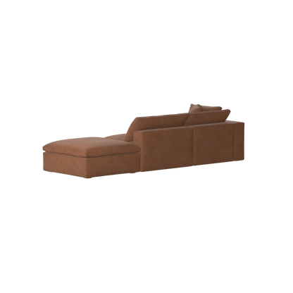 Canapé d'angle modulable Ari avec pouf - Large choix de tissus