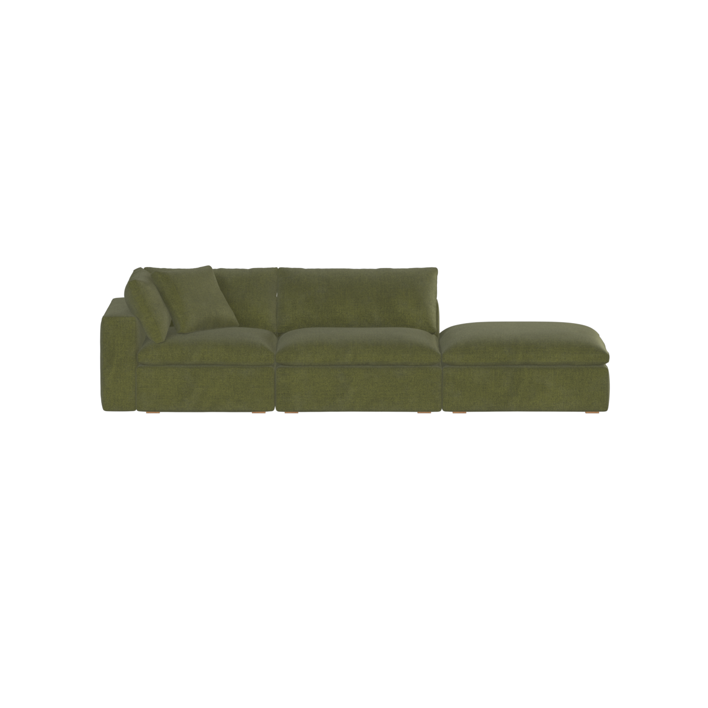 Canapé d'angle modulable Ari avec pouf - Large choix de tissus