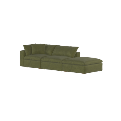 Canapé d'angle modulable Ari avec pouf - Large choix de tissus