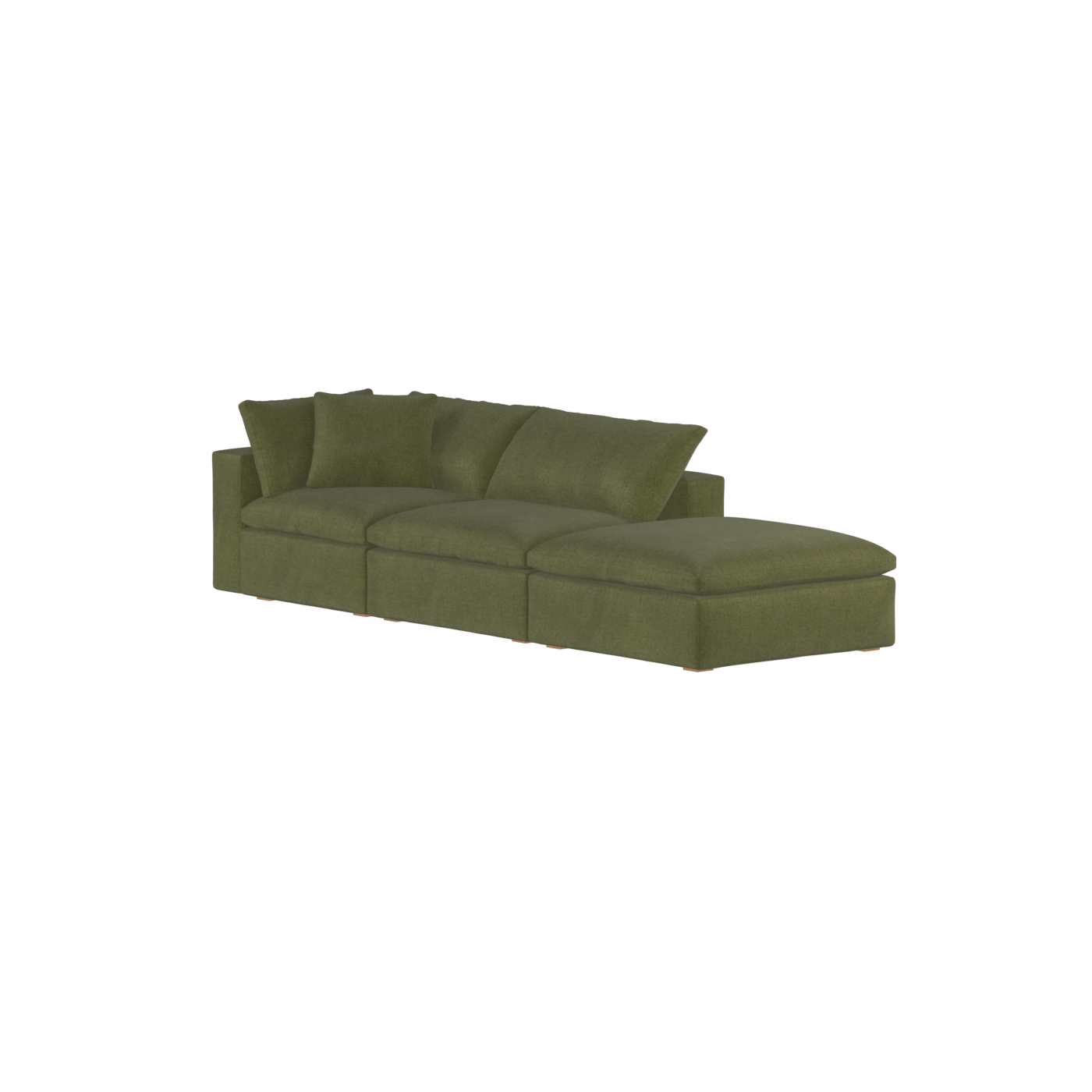 Canapé d'angle modulable Ari avec pouf - Large choix de tissus