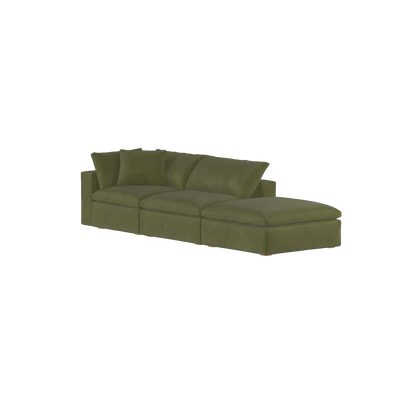 Canapé d'angle modulable Ari avec pouf - Large choix de tissus