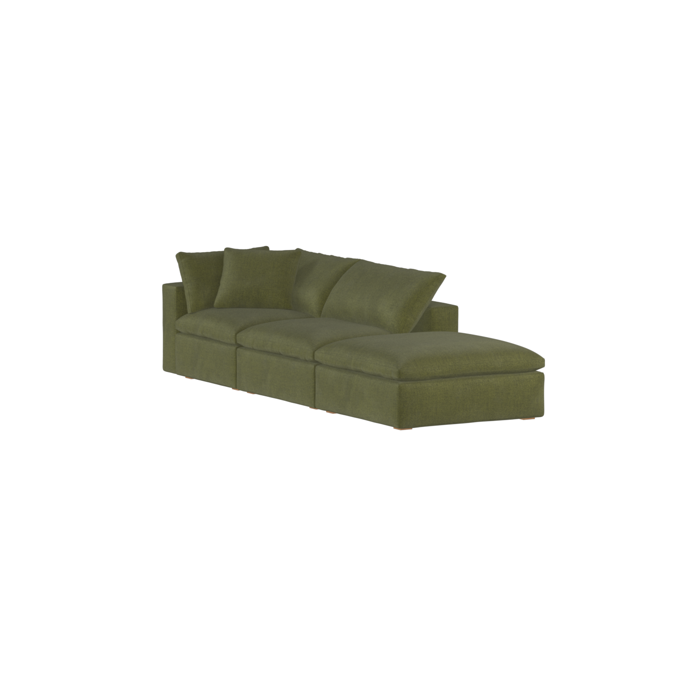 Canapé d'angle modulable Ari avec pouf - Large choix de tissus