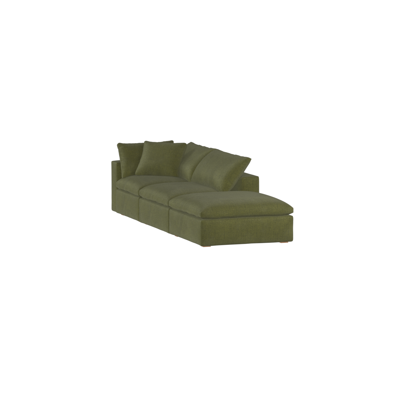 Canapé d'angle modulable Ari avec pouf - Large choix de tissus