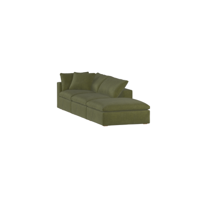 Canapé d'angle modulable Ari avec pouf - Large choix de tissus