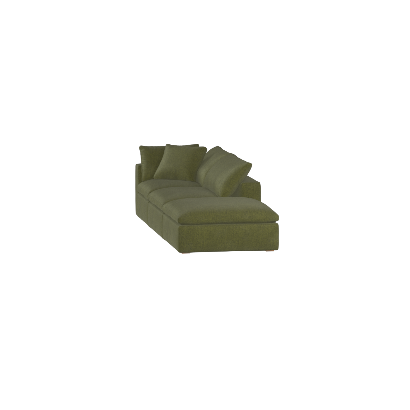 Canapé d'angle modulable Ari avec pouf - Large choix de tissus