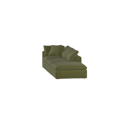 Canapé d'angle modulable Ari avec pouf - Large choix de tissus