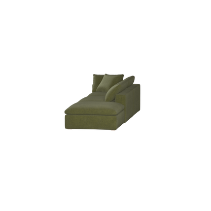 Canapé d'angle modulable Ari avec pouf - Large choix de tissus