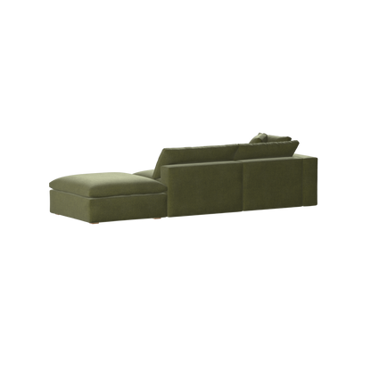 Canapé d'angle modulable Ari avec pouf - Large choix de tissus