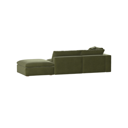 Canapé d'angle modulable Ari avec pouf - Large choix de tissus