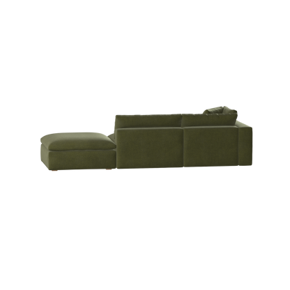 Canapé d'angle modulable Ari avec pouf - Large choix de tissus