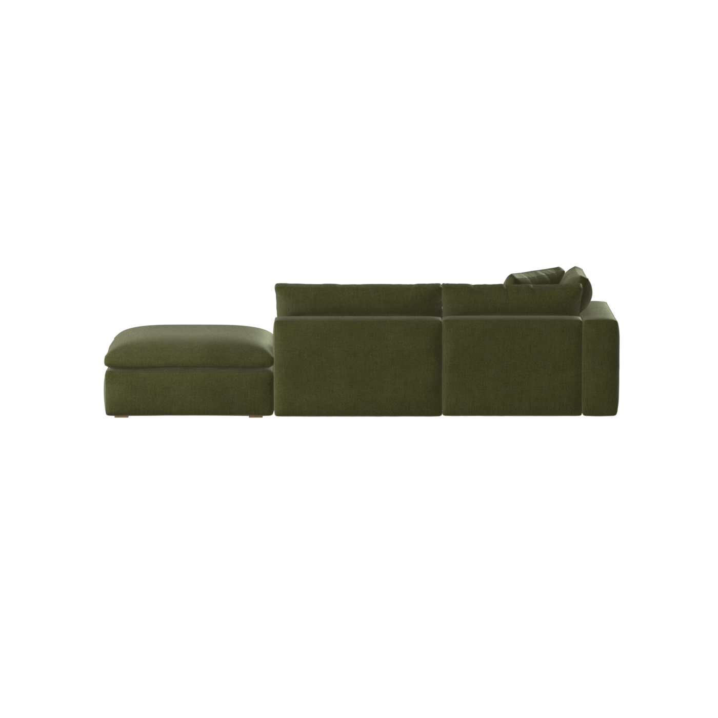 Canapé d'angle modulable Ari avec pouf - Large choix de tissus