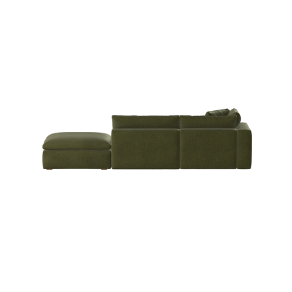Canapé d'angle modulable Ari avec pouf - Large choix de tissus