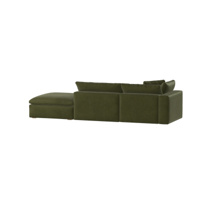 Canapé d'angle modulable Ari avec pouf - Large choix de tissus