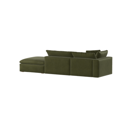 Canapé d'angle modulable Ari avec pouf - Large choix de tissus