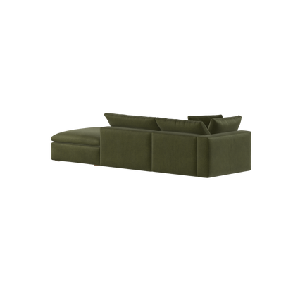 Canapé d'angle modulable Ari avec pouf - Large choix de tissus