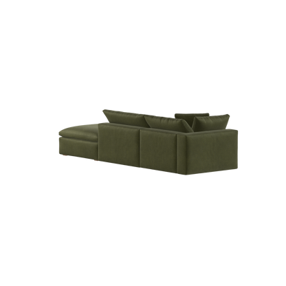 Canapé d'angle modulable Ari avec pouf - Large choix de tissus