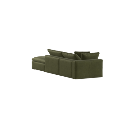 Canapé d'angle modulable Ari avec pouf - Large choix de tissus