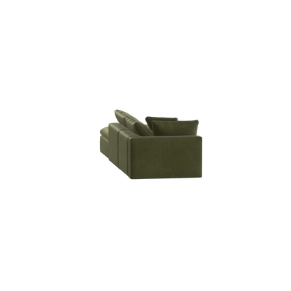 Canapé d'angle modulable Ari avec pouf - Large choix de tissus