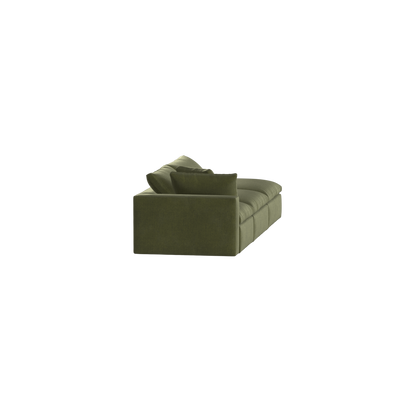 Canapé d'angle modulable Ari avec pouf - Large choix de tissus