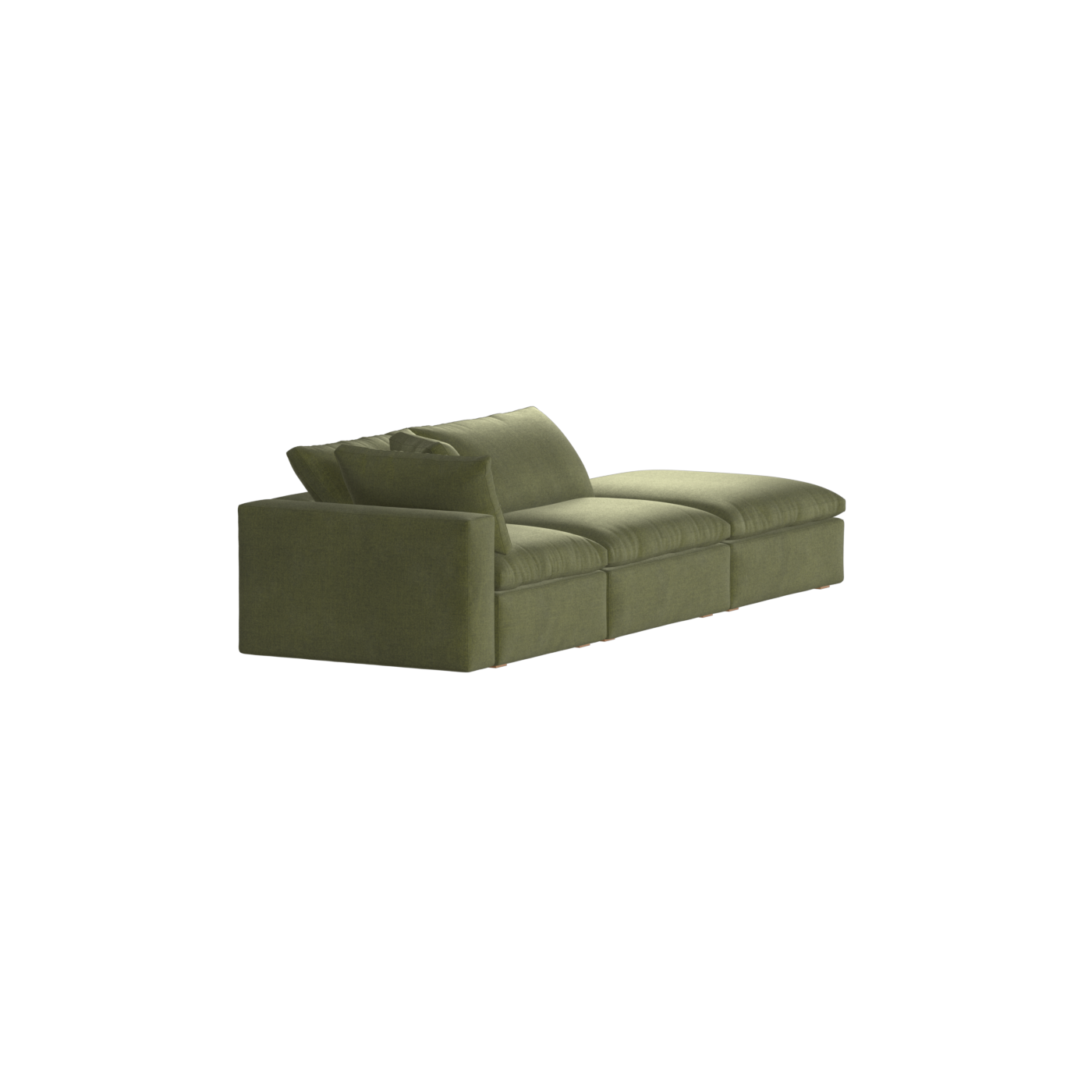 Canapé d'angle modulable Ari avec pouf - Large choix de tissus
