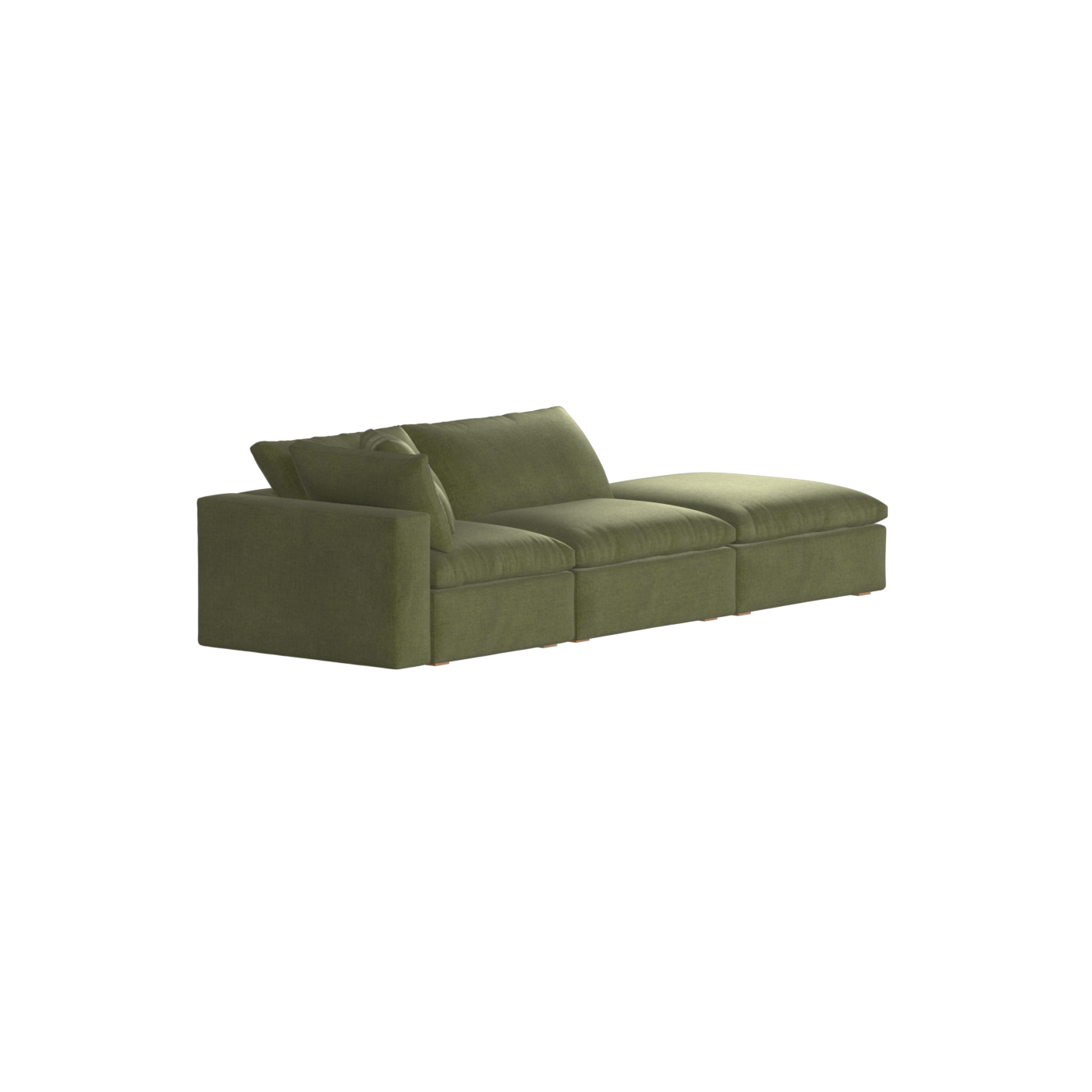 Canapé d'angle modulable Ari avec pouf - Large choix de tissus