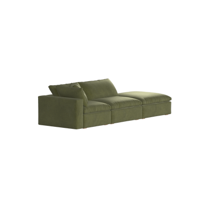 Canapé d'angle modulable Ari avec pouf - Large choix de tissus