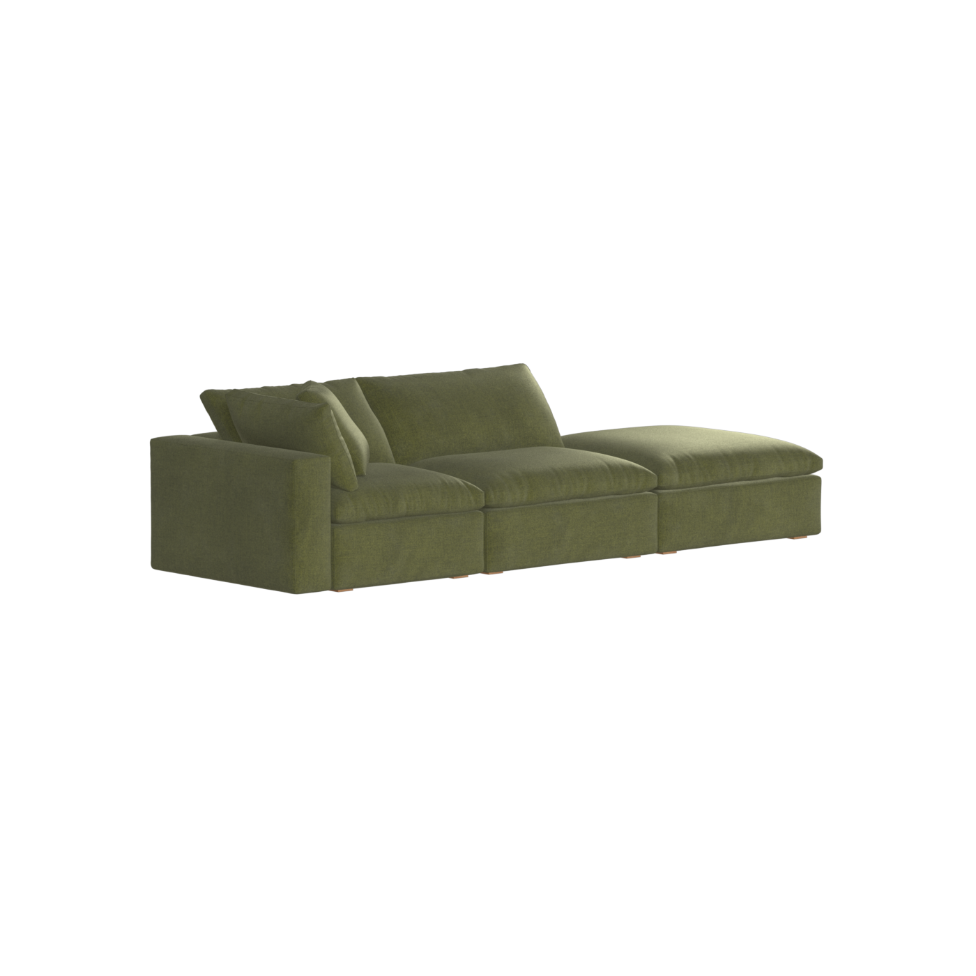 Canapé d'angle modulable Ari avec pouf - Large choix de tissus