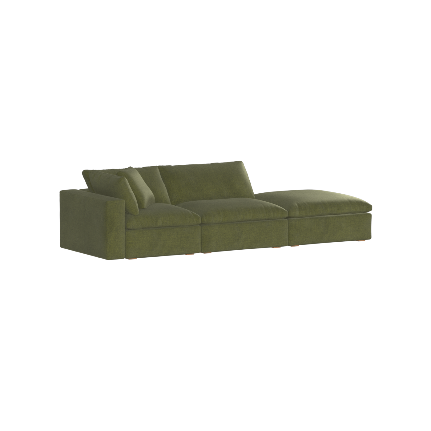 Canapé d'angle modulable Ari avec pouf - Large choix de tissus