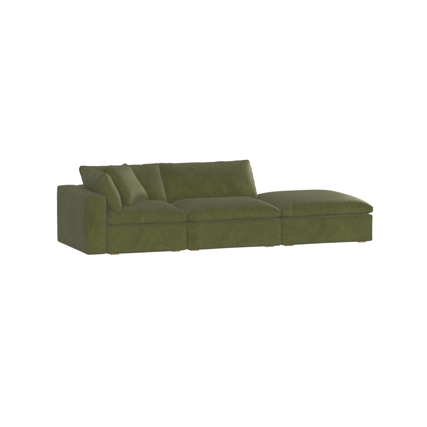 Canapé d'angle modulable Ari avec pouf - Large choix de tissus