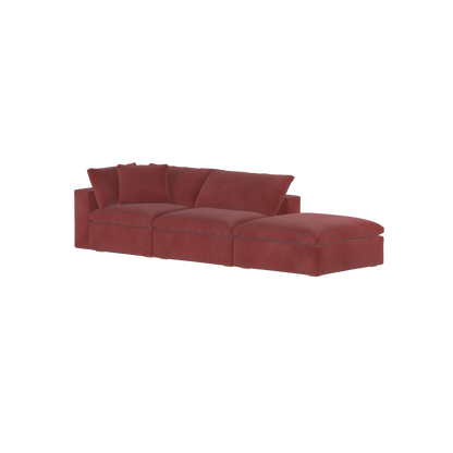 Canapé d'angle modulable Ari avec pouf - Large choix de tissus