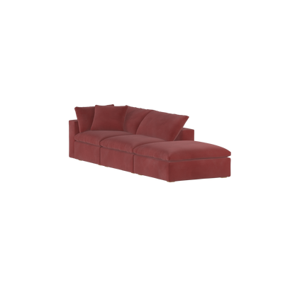Canapé d'angle modulable Ari avec pouf - Large choix de tissus